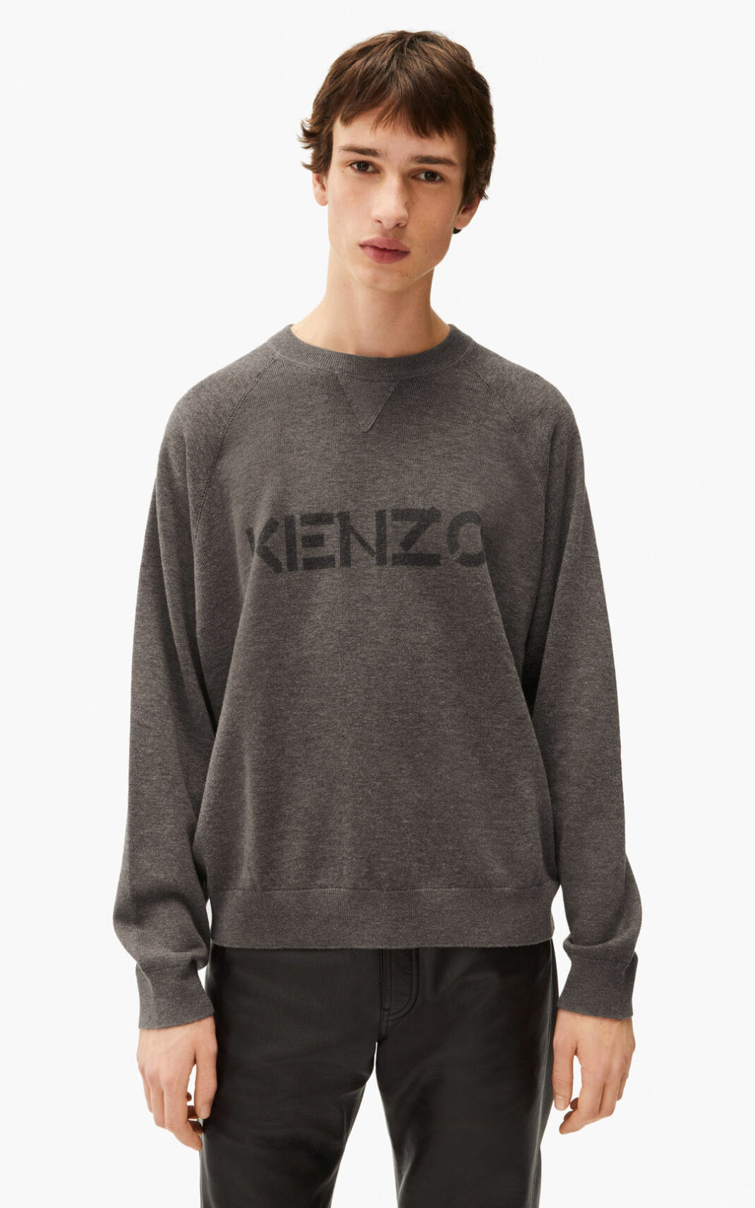 Kenzo logo セーター メンズ ブラウン - HVPFJE168